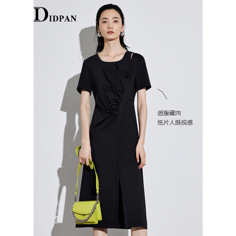 IDPAN女装时尚短袖连衣裙