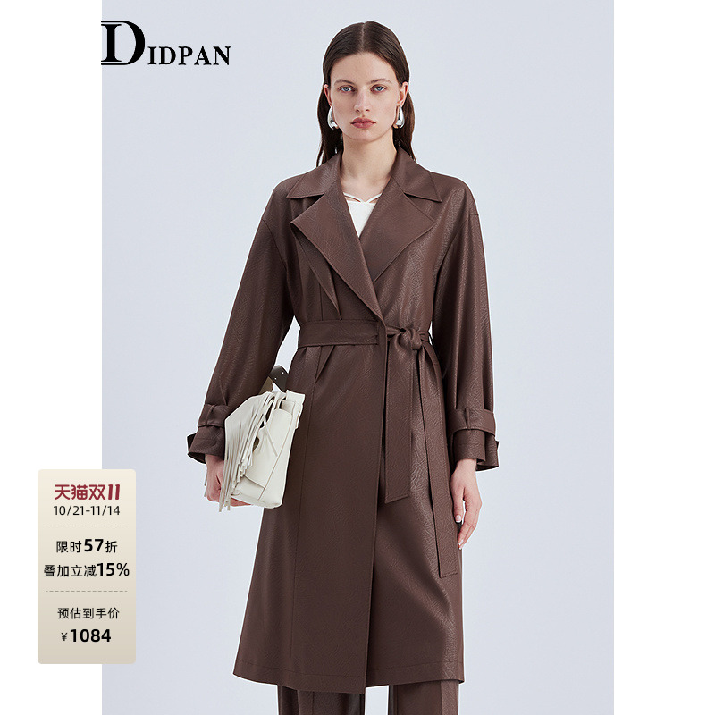 IDPAN长款风衣2025春季新款复古百搭修身显瘦英伦风品牌收腰外套