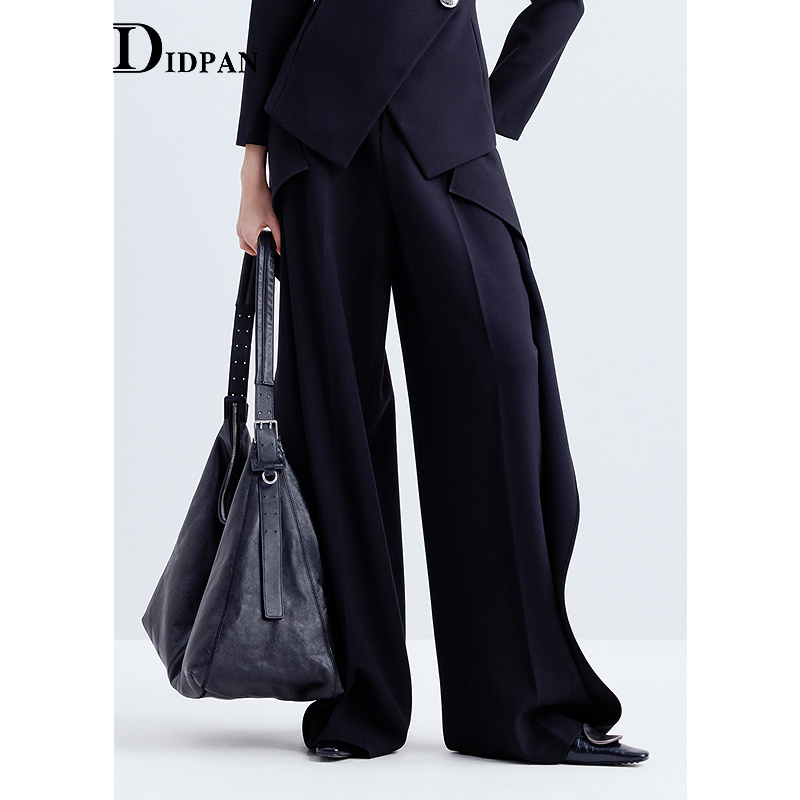 IDPAN设计感不撞衫高腰阔腿裤