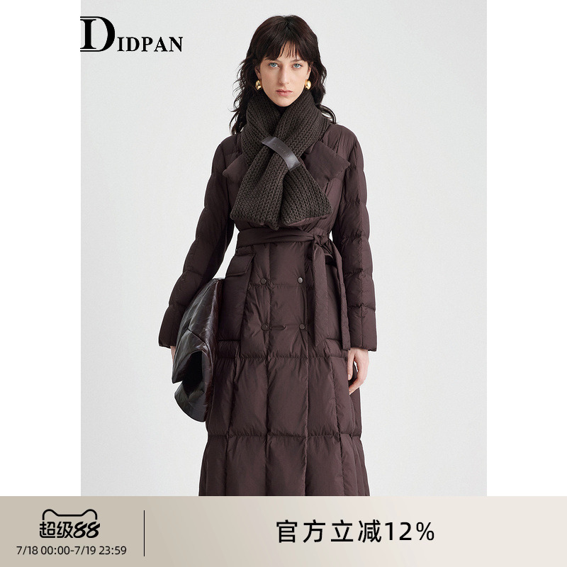 IDPAN安哥拉红鹅绒服羽绒服女士冬季新款通勤爆款长款外套