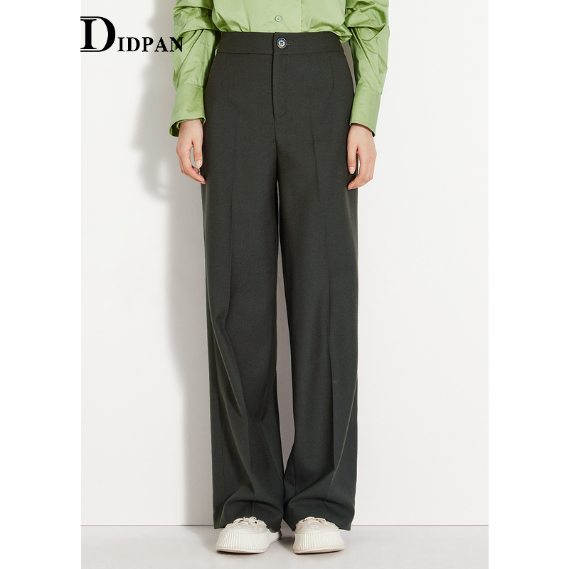 IDPAN通勤显瘦百搭高腰阔腿裤