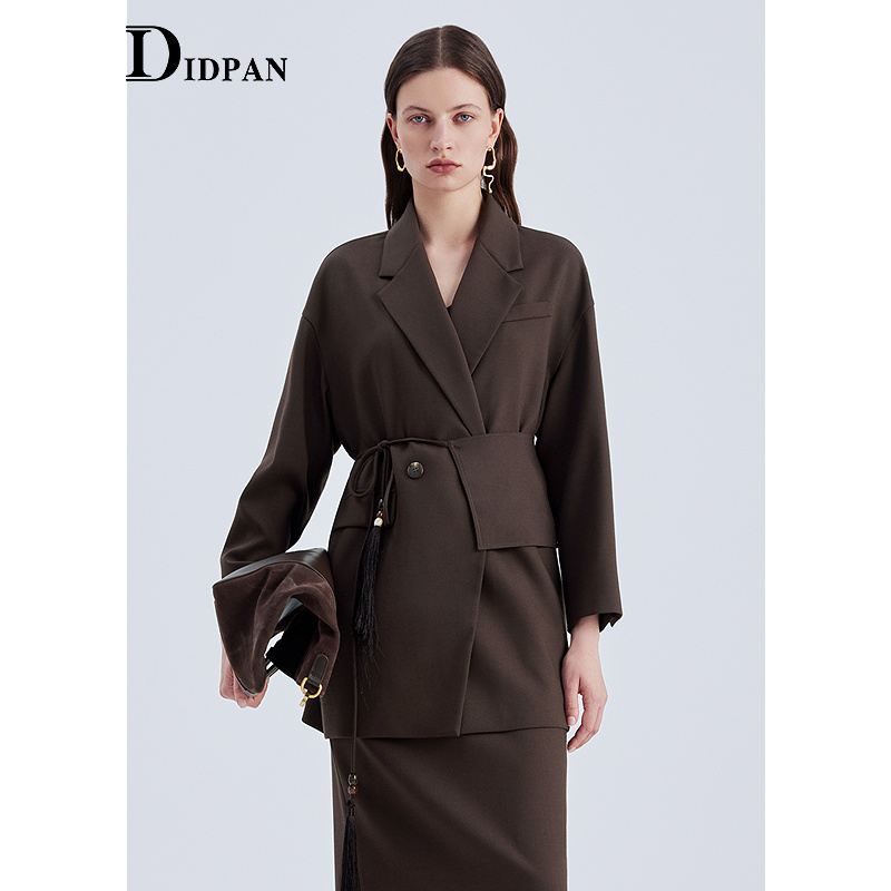 IDPAN极简西装2025春季新款经典百搭复古时髦商务通勤职场西服女