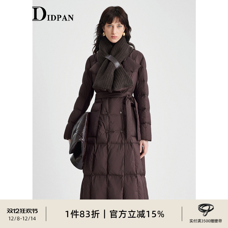 IDPAN安哥拉红鹅绒服羽绒服女士冬季新款通勤爆款长款外套