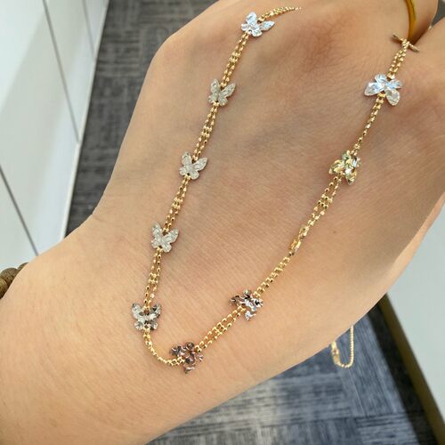 珠宝展 意大利K18金纷飞碎冰冰项链可调节约45cm左右ISA6K18FF