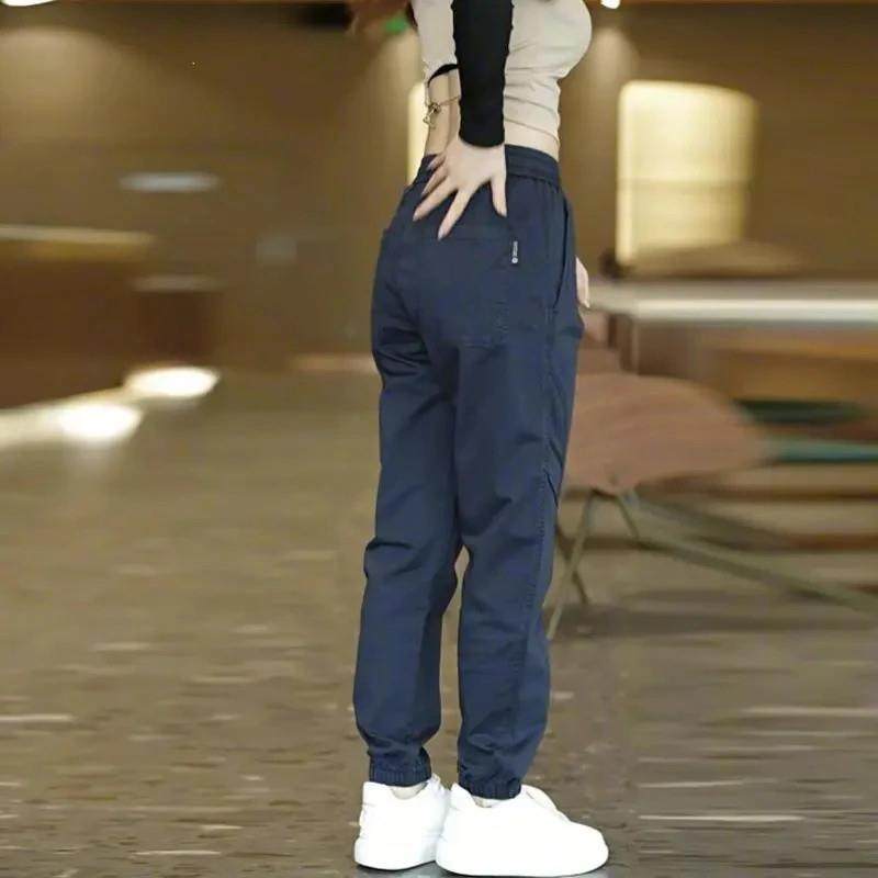 XDSP优选f新款男士休闲裤男大D码韩版百搭裤子纯u色束脚系带