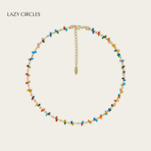 LAZY CIRCLES错落彩色贝壳项链女轻奢设计感元 气满满多巴胺锁骨链