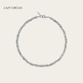 LAZY CIRCLES灰珍珠项链女朋友礼物天然淡水珍珠锁骨链高级感轻奢