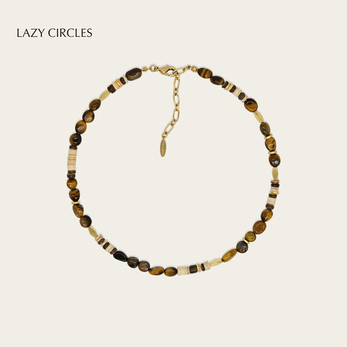 LAZYCIRCLES悠然假日虎眼石项链