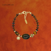 LAZY CIRCLES元 气小太阳手链虎眼石榴石串珠美拉德色配饰