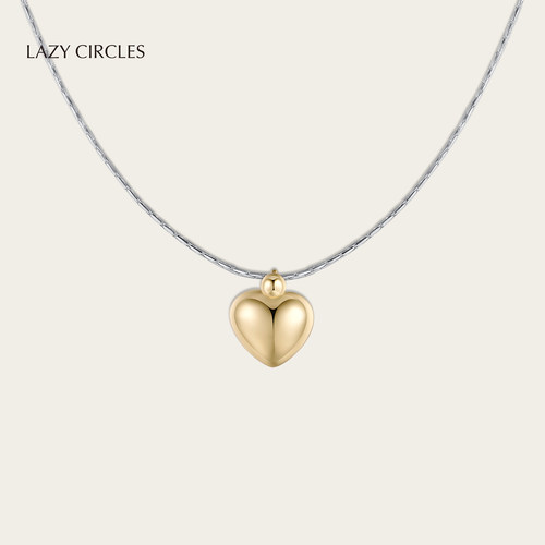 LAZYCIRCLES饱满爱心吊坠项链