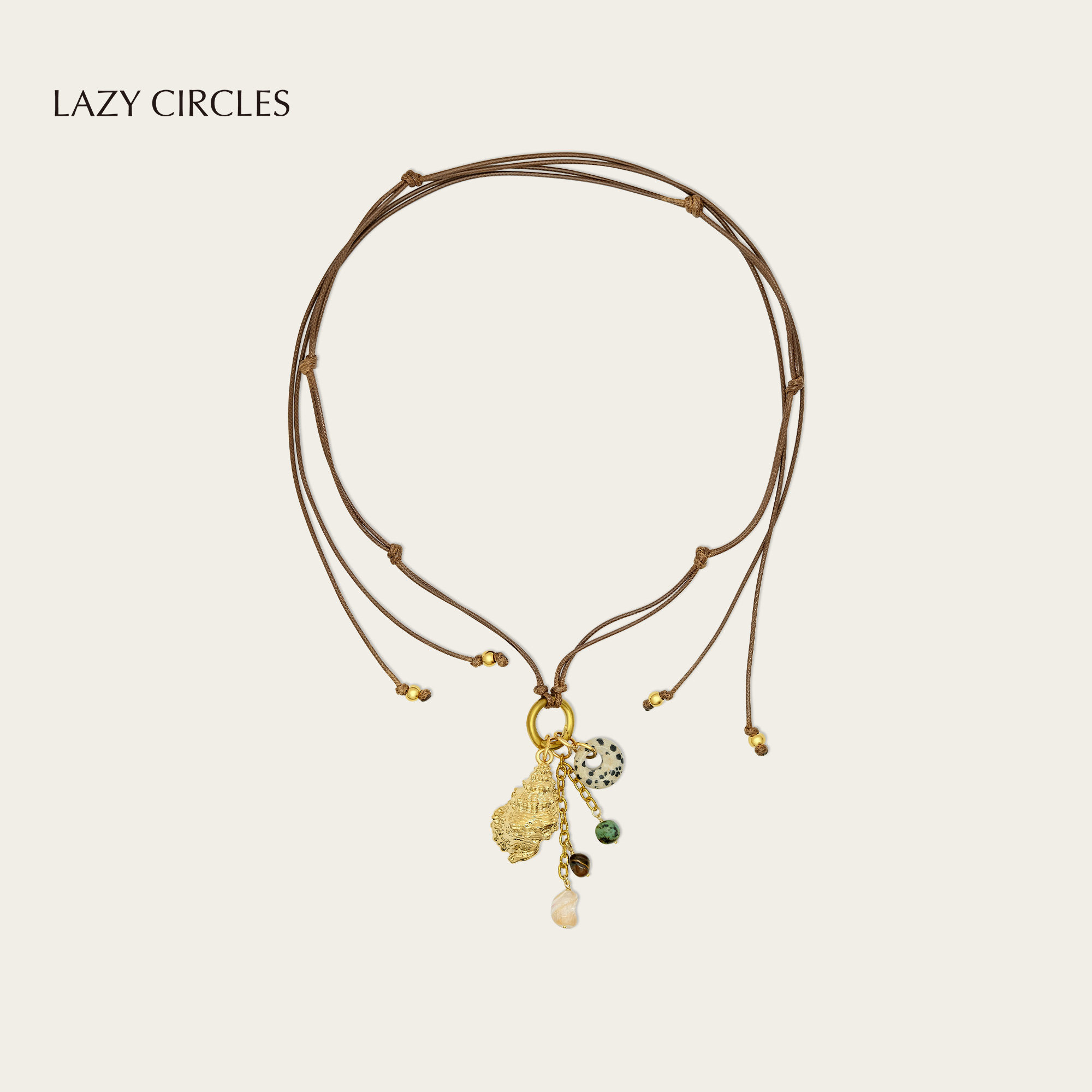 LAZY CIRCLES螺语项链女手工编绳海螺长款可调节吊坠链腰链两用