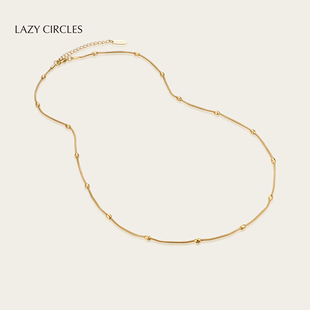LAZY CIRCLES金色双层水珠叠戴项链女轻奢高级感锁骨链春夏配饰