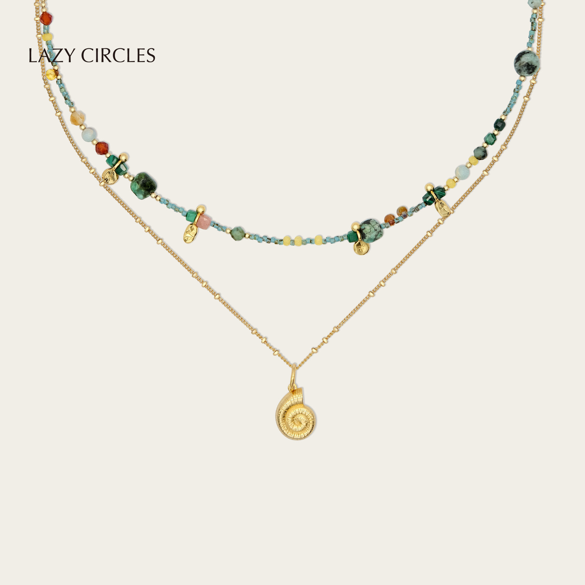 LAZY CIRCLES【董生活推荐】海螺耳语项链女旅游度假风套组锁骨链