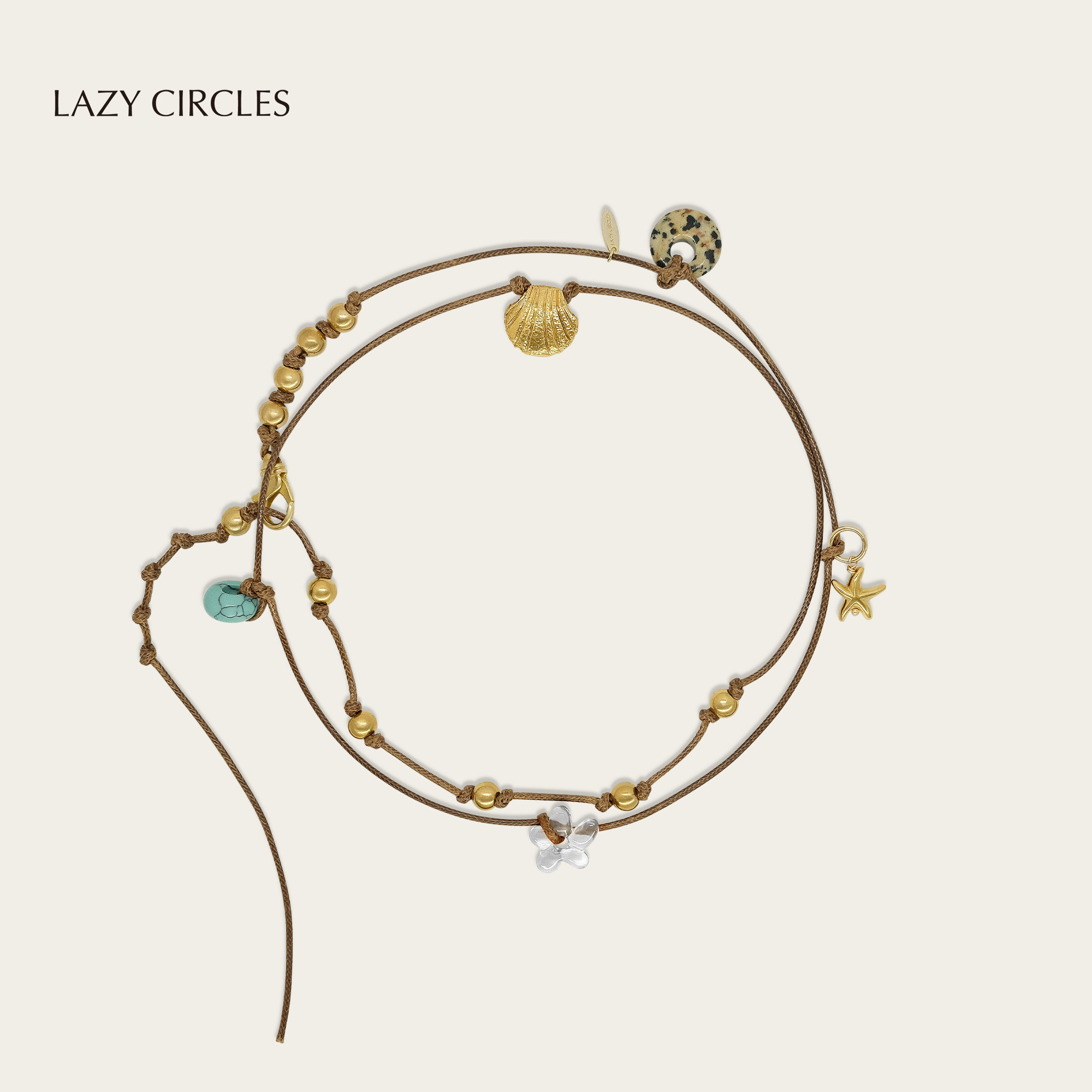 LAZY CIRCLES多层叠戴个性贝壳项链毛衣链轻奢高级感小众腰带腰链