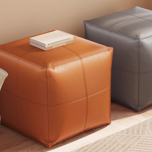 高级感沙发搁脚凳旧衣服被子皮墩墩收纳换鞋神器可坐踏踩收纳箱子