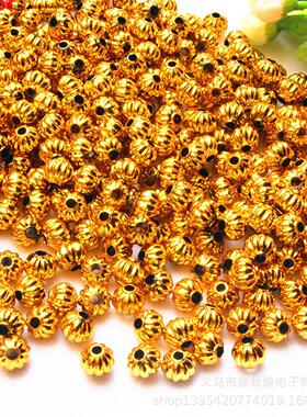 镀金塑料南瓜5mm大孔散珠DIY