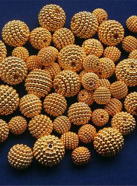 DIY镀金塑料杨梅珠子配件金色散珠中国结饰品装饰喜庆节日配饰