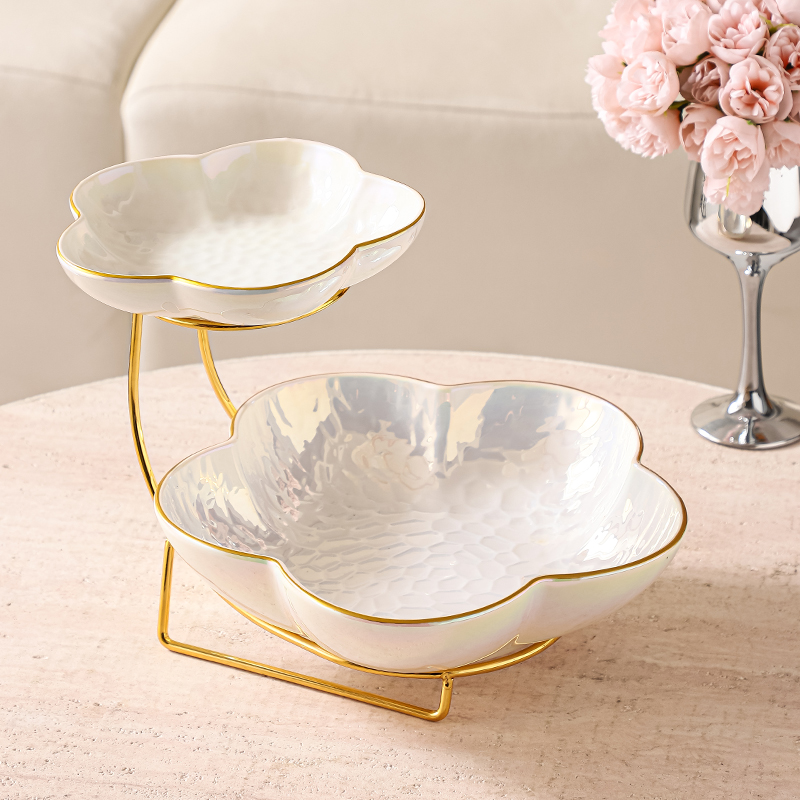 轻奢水果盘客厅家用茶几糖果盘KTV新款零食摆放盘创意装饰点心盘