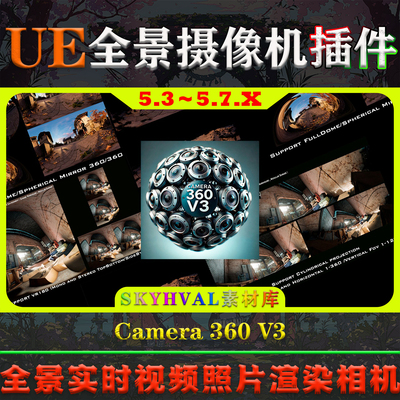 UE5.3-5.7虚幻插件 Camera 360 V3 全景实时视频照片渲染相机系统