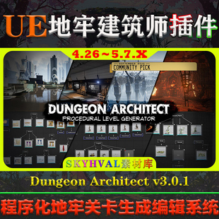 ****关卡设计生成系统 Architect UE4.26～5.7.X虚幻插件 Dungeon