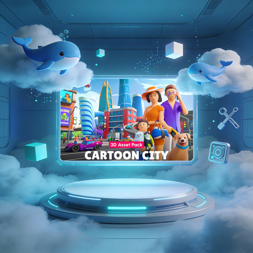 Unity 环境 Cartoon City Low Poly 3D Models Pack 卡通城市场景