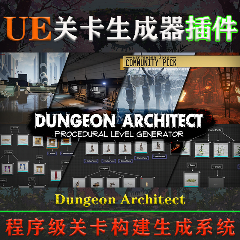 UE4.26-5.3虚幻插件Dungeon Architect V2.30 程序化关卡生成系统