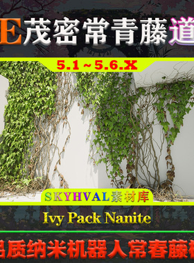 UE5.1-5.6.X虚幻道具 Ivy Pack Nanite 爬山虎藤蔓常春藤植物模型