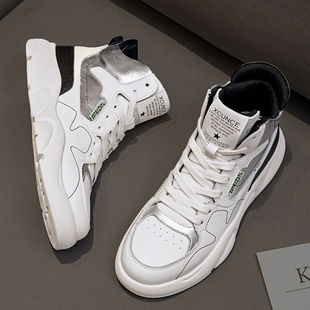 小白鞋子女2025年秋冬爆款韩版板鞋百搭运动休闲高帮平底鞋女