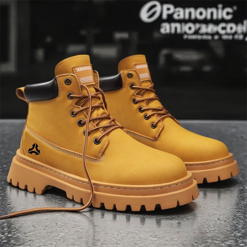 马丁靴男款2026秋季新款英伦复古工装大黄靴厚底增高百搭潮流靴子