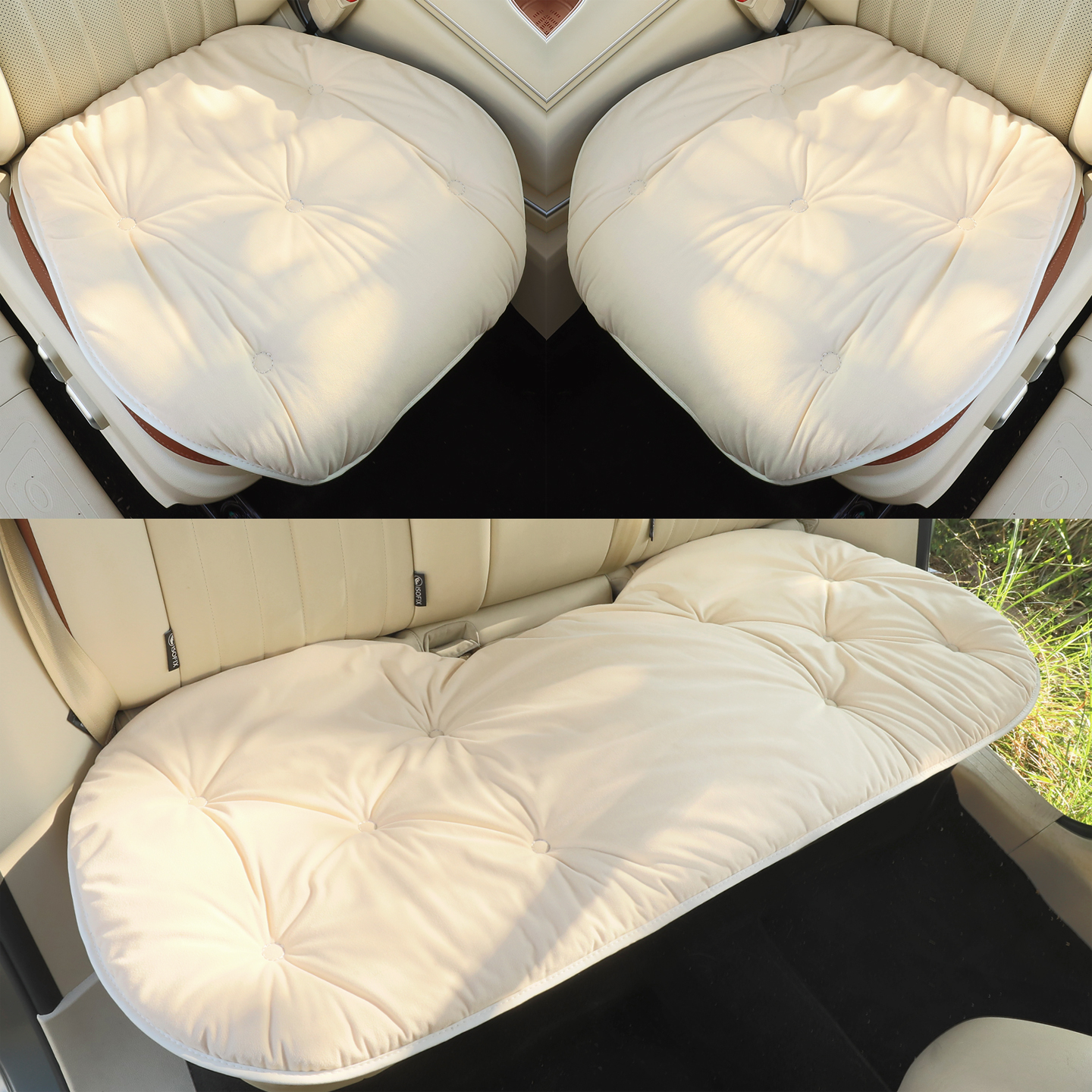 汽车坐垫冬季羽绒加厚蓬松保暖防寒座椅套高级感通用坐垫冬天座垫