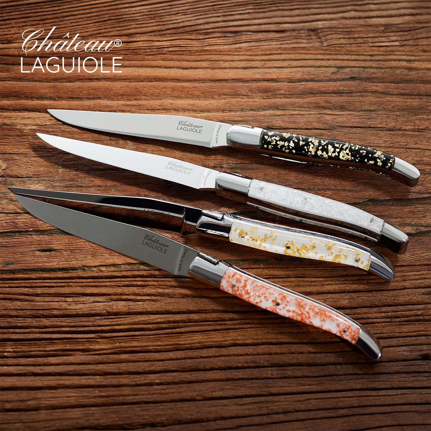 法国进口Chateau Laguiole牛排刀西餐刀酒店不锈钢餐刀树脂金箔