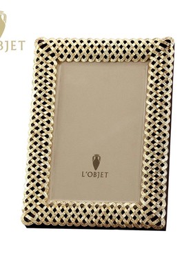 法国进口L'Objet长方形相框6寸高奢华丽复古金属摆台摆件高级感