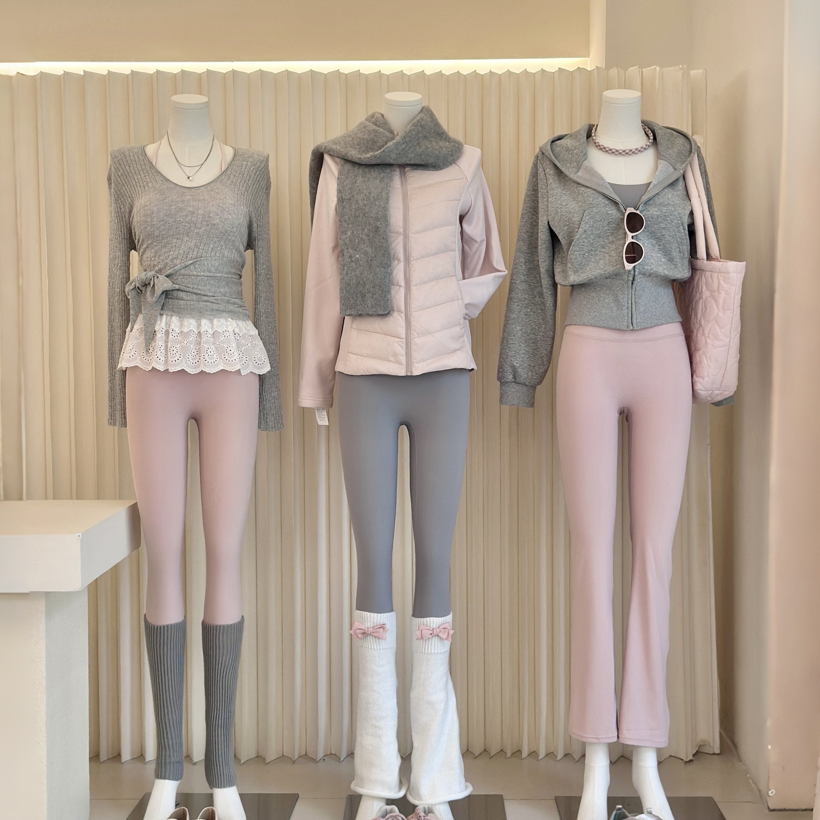 祖儿兔兔·粉灰芭蕾系瑜伽套装2512D25,运动/瑜伽/健身/球迷用品,瑜伽套装,淘宝优惠券,粉丝福利购,淘宝优惠卷