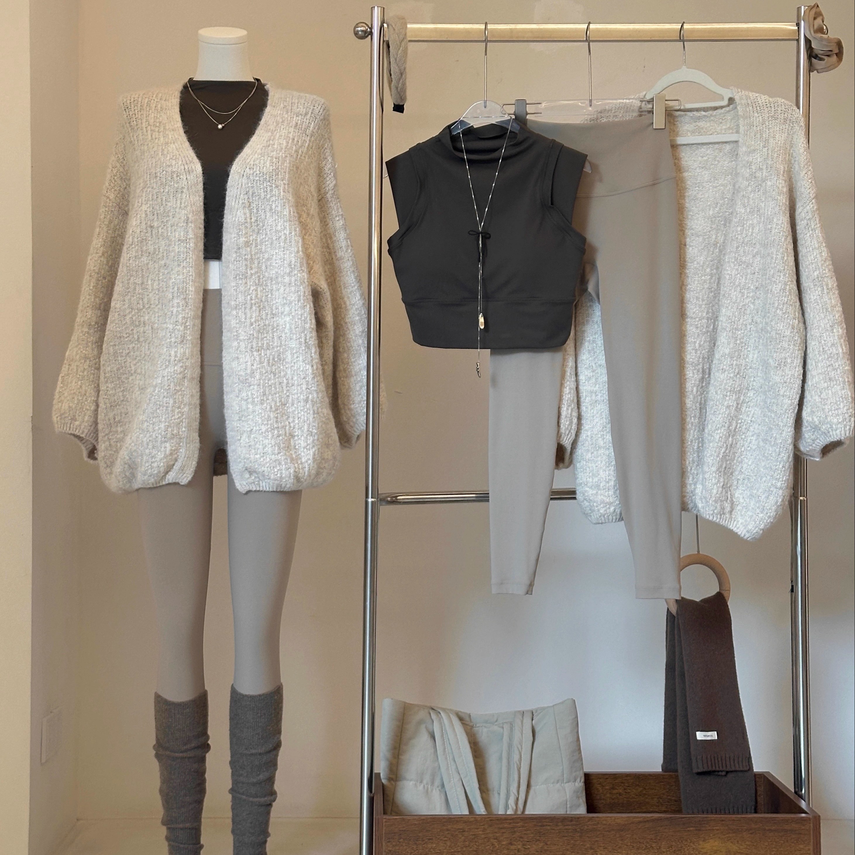 祖儿兔兔羊驼绒针织瑜伽服开衫