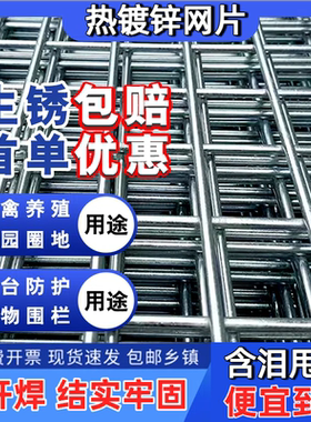 加粗镀锌铁丝焊接网片家用狗笼鸟笼兔笼钢丝网格养殖围栏防护网
