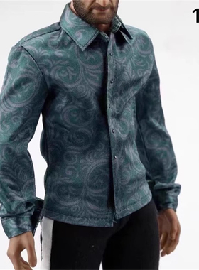 现货Toy center 1/6兵人小丑衬衫蓝绿色印花衬衣时尚丑爷西装配件