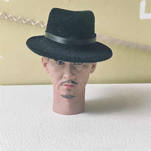 兵人 1/6 模型礼帽 黑色特务礼帽 西部牛仔 礼帽 复古遮阳帽 现货