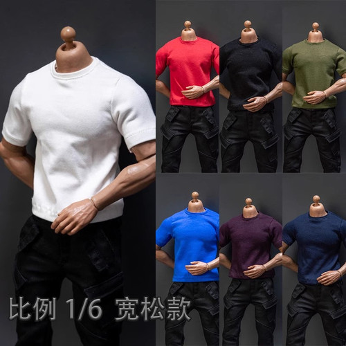 现货 1/6 潮流 兵人 DG032 宽松T恤 短袖卫衣 AT027强壮素体可用