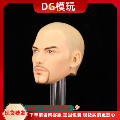 现货 1/6 兵人头雕模型配件 斗战神 花和尚 光头胡须版 圣僧头雕