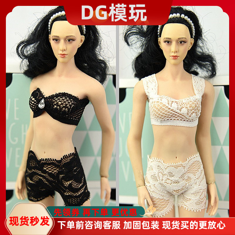 现货 1/6女兵人衣服 蕾丝吊带内衣套装 适合岚 PHl钢骨包胶素体