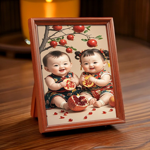 年画娃娃送子图墙贴挂画求子福娃贴纸宝宝画助孕喜娃海报相框摆件