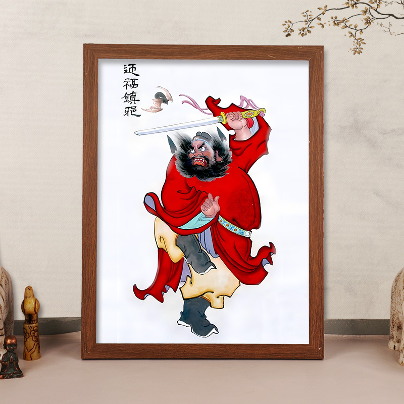 天师钟馗画像桌面摆台迎福挂画