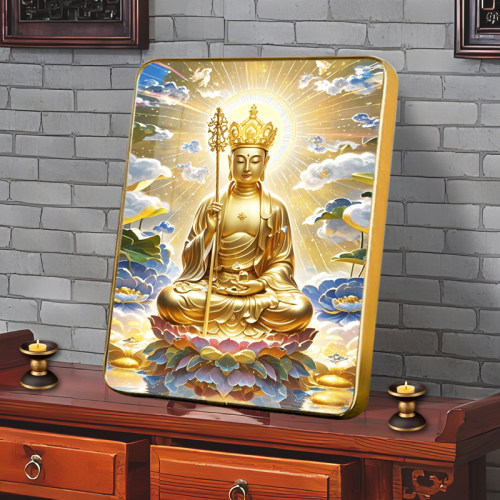 地藏王菩萨画像摆件结缘挂画