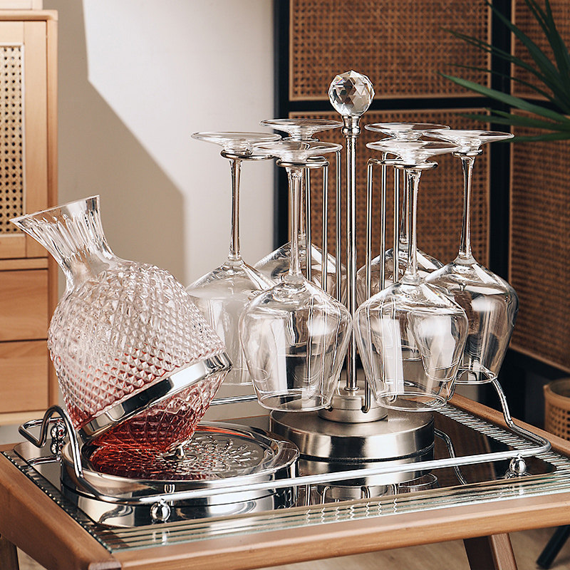 轻奢高档水晶玻璃红酒杯套装家用大肚高脚杯葡萄酒醒酒器高端酒具