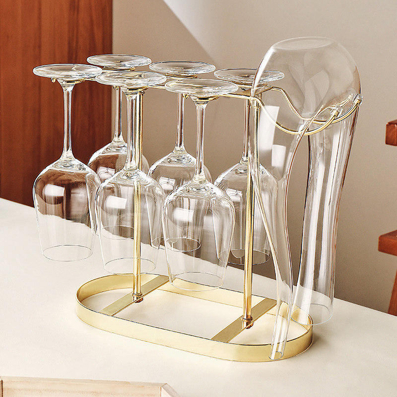 轻奢高档红酒杯套装家用水晶玻璃高脚杯子葡萄酒杯醒酒器奢华酒具