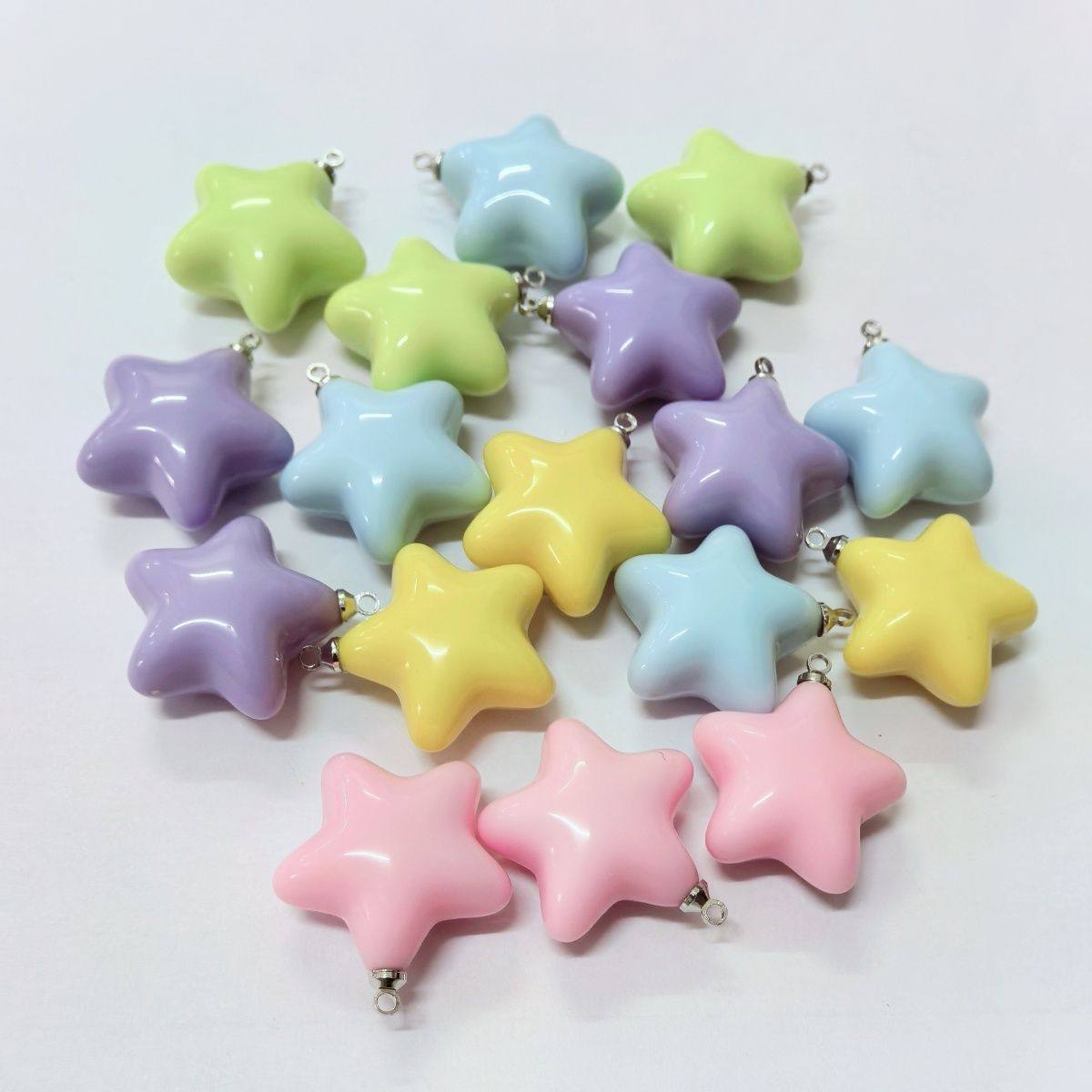 超萌马卡龙色胖星星钥匙链-音乐包挂件大方可爱挂饰个性化大包容