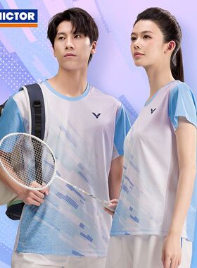 VICTOR胜利新款威克多训练短袖羽毛球比赛男女运动T恤速干T-50022