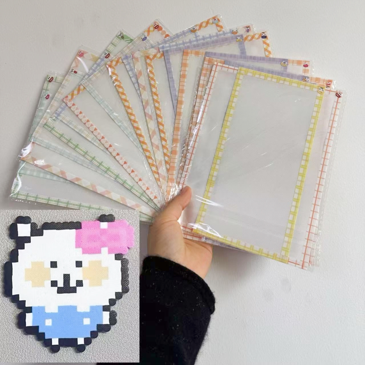 拼豆豆烘焙布耐高温拼豆熨烫纸烫片隔热纸隔热布纹理哑光半透明