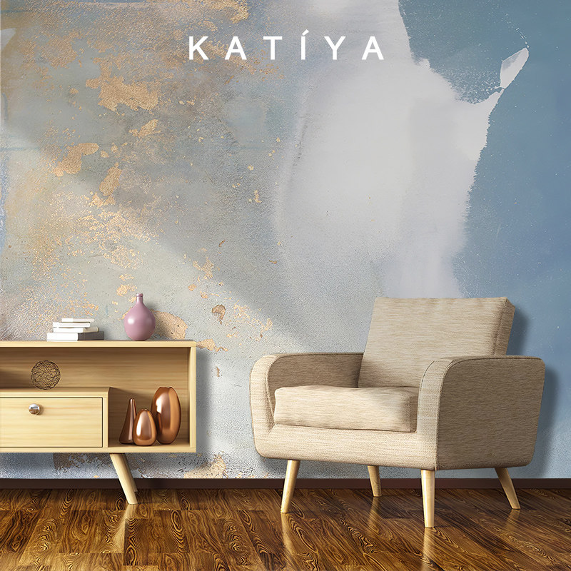 客厅定制墙布北欧装饰油画壁画手绘涂鸦壁纸背景墙电视沙发