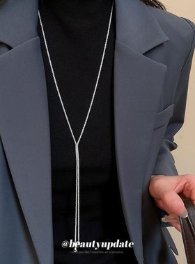 韩系冷淡风金属流苏项链个性小